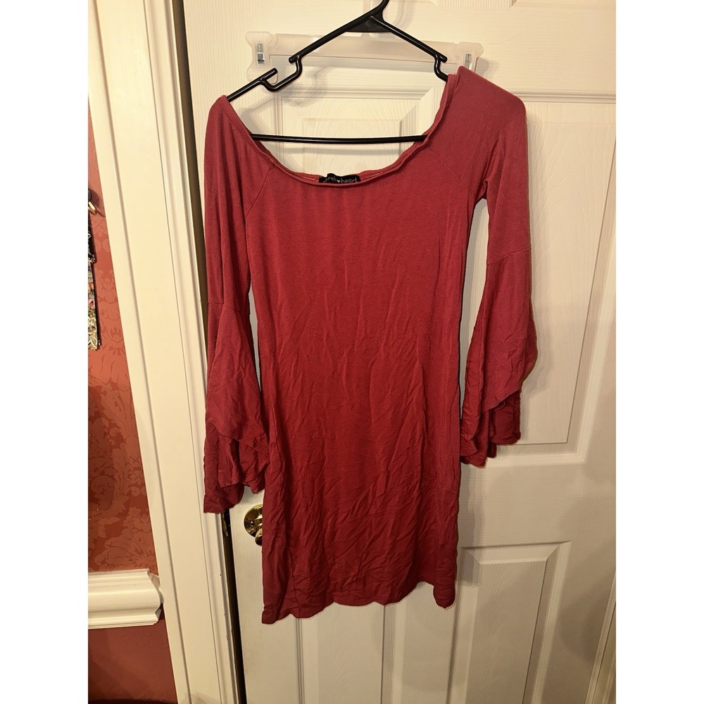 Derek Heart Women's Light Red Long Sleeve Dress Size Medium